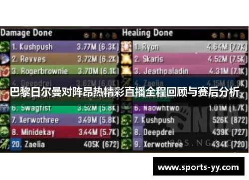巴黎日尔曼对阵昂热精彩直播全程回顾与赛后分析